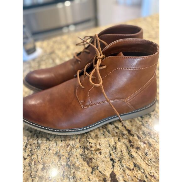 Nine West Men's Neilton Faux-Leather Chukka Boots Brown Size 12 - Picture 6 of 8